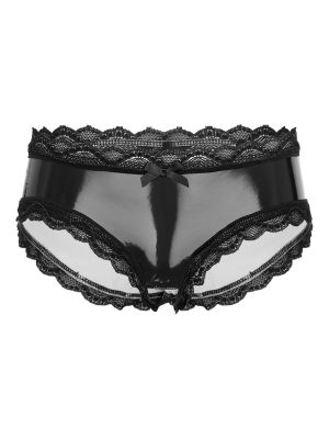 Men's Sissy Lace Trim Open Crotch Crossdresser Panties