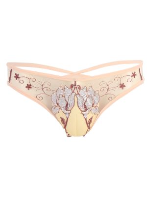 Men Sissy Flower Low Rise Lace Contour Pouch Panties