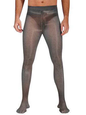  Mens Zipper Crotch Tights Glossy See-through Pantyhose 