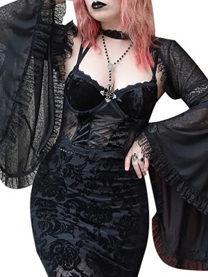 Women's Steampunk Lace Gothic Long Sleeves Shrug Sweaters