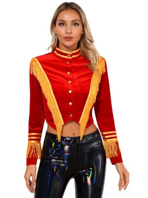 Womens Halloween Ringmaster Velvet Crop Jackets