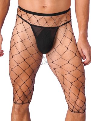 Men's Fishnet Mesh See Through High Short Legging