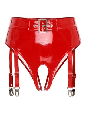 Women's Open Crotch Panties with Garter Clips 
