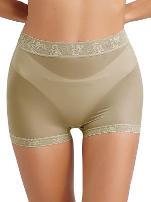 Womens Lace Trims See-Through Boyshorts Underwear