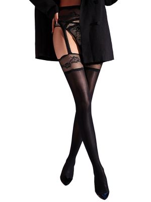 Womens Glossy Suspender Pantyhose with Garter