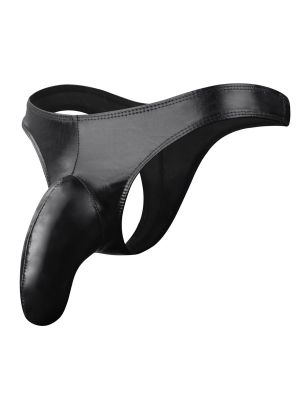 Mens Metallic Shiny Bulge Sheath Thong Briefs