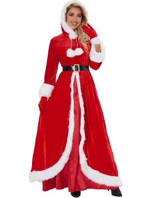 Women Xmas Santa Claus Dress Up Costumes Dress Sets