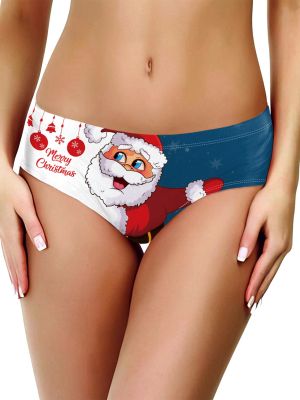 Womens Xmas Santa Claus/Snowman Printed Briefs