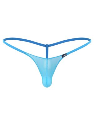 Mens Mesh Solid Color Bulge Pouch T-back G-String Thongs Underwear