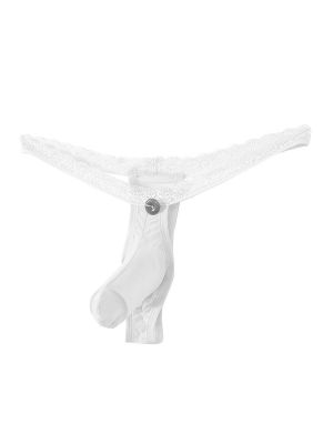Mens Contour Pouch Lace Sissy Thong G-string