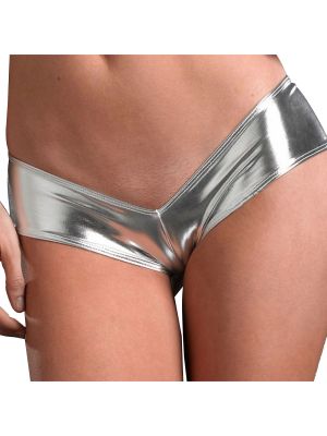 Womens Metallic Hipster V Front Shorts Underwear