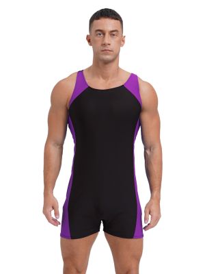 Mens One Piece Swimsuit Wrestling Singlet Bodysuit
