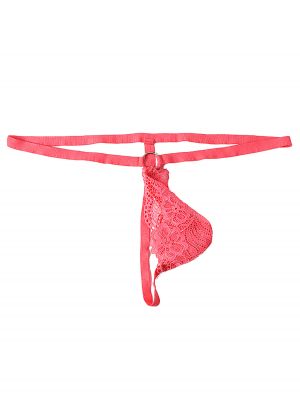 Mens Lace Pouch Sissy T-back Crossdresser Underwear