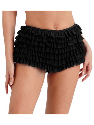 Womens Sexy Ruffled Hot Pants Bowknot Booty Shorts