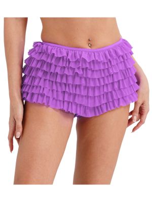 Womens Sexy Ruffled Hot Pants Bowknot Booty Shorts