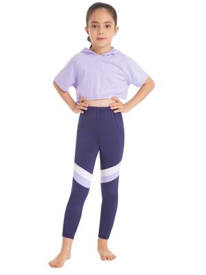 IEFIEL Girls Crop Tops and Leggings Tracksuit Activewear Set Kids 2 Pieces Dance Sports Clothes Set Gym Workout Outfits
