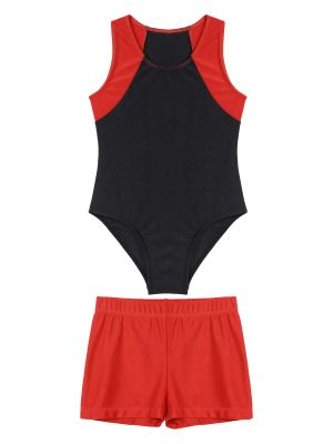 iEFiEL Kids Boys Tank Top Leotard and Shorts Set Gymnastics Ballet Dancewear Activewear Set