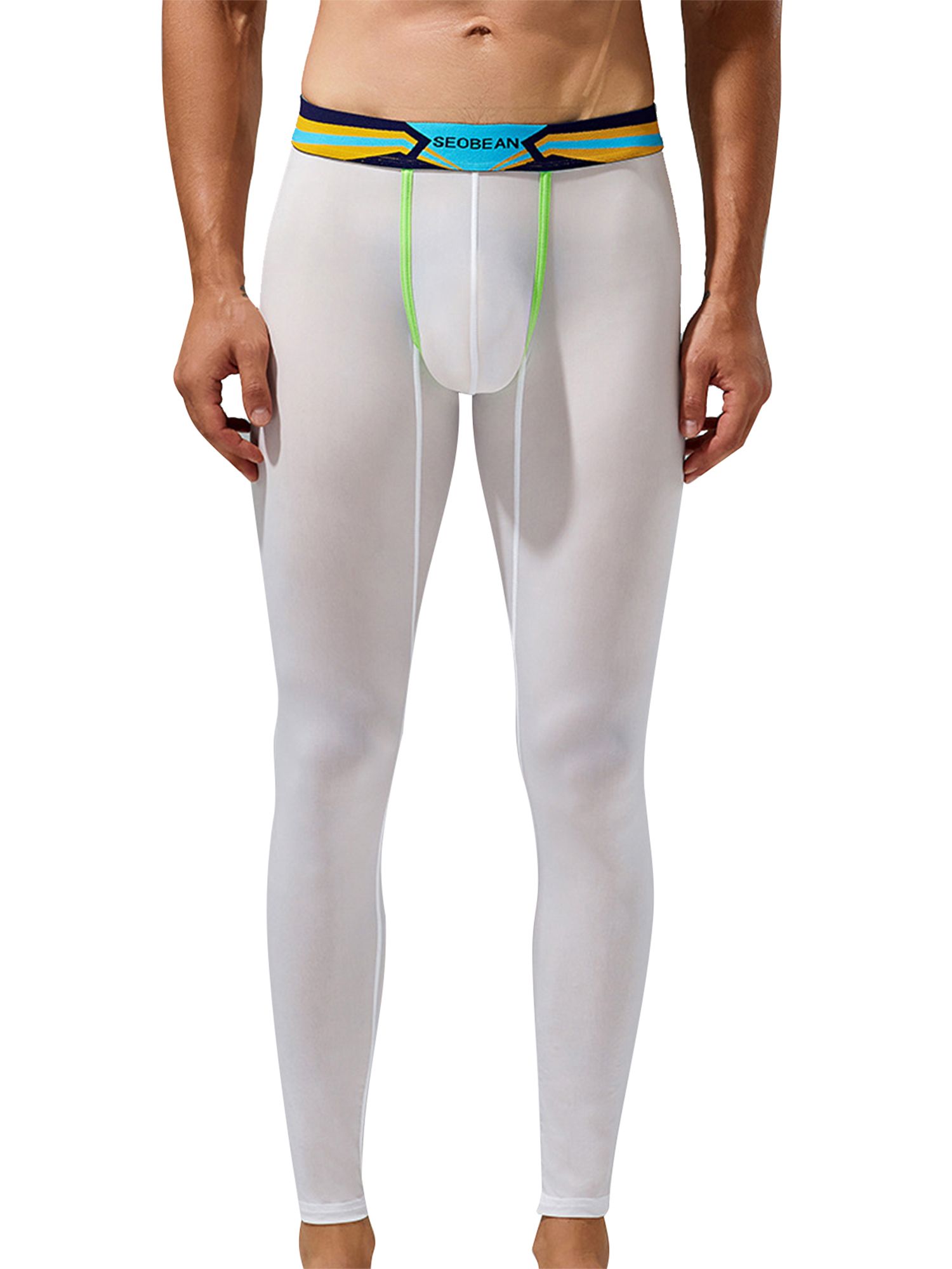 Men's Bulge Pouch Long Johns Thermal Pants - Sports, Yoga, Gym & Casual Wear