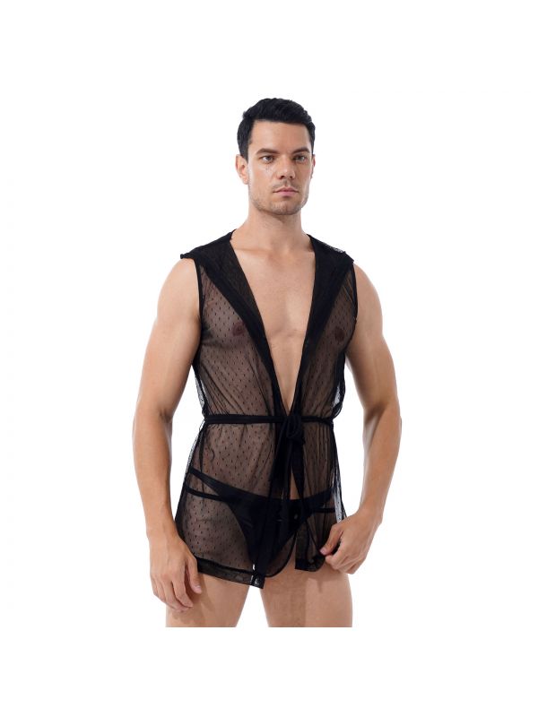 mens sexy night clothes HKSICHENGKEJI Men Sexy Lace Bathrobe Floral Mesh Lingerie Transparent  Belted Sleepwear Ultra-thin Pajamas Suit Nightgown Kimono Robe Unisex at  Amazon Men's Clothing store