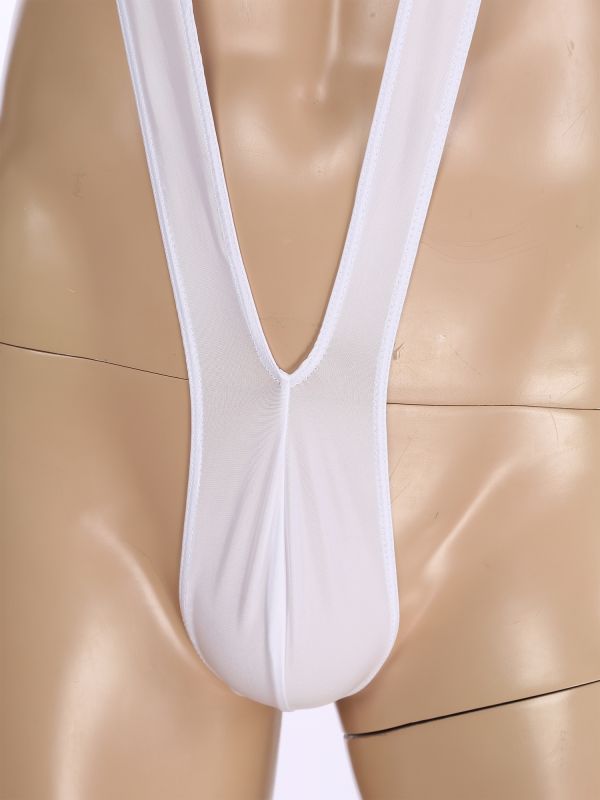 Men's One-Piece Mankini Bodysuit - Halter Neck, Open Front & Back, Crotchless Lingerie For Valentine's, Wedding Nights, Roleplay-930813