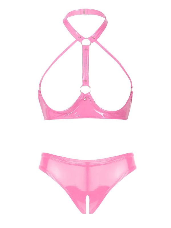 Women 2pcs Wetlook Lingerie Set | Sexy Cupless Bra and Briefs Women 2pcs Wetlook Lingerie Set | Sexy Cupless Bra and Briefs
