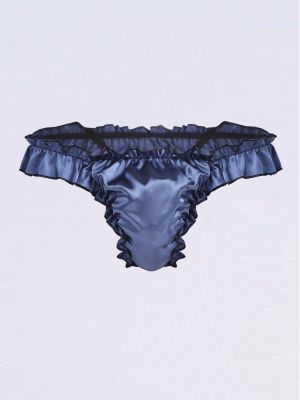 iEFiEL Men Bikini Briefs Lingerie Soft Shiny Ruffled Frilly Sissy Thong Underwear