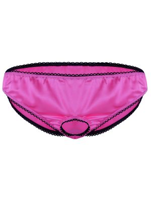 iEFiEL Men Sissy Satin Open Front Bikini Briefs Underwear