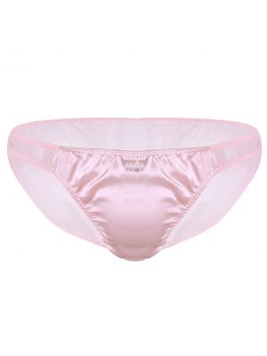 iEFiEL Mens Soft Sheer Mesh Ruffled Bikini Briefs Underwear Panties