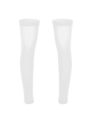 Men Thigh High Footless Full Leg Sleeve Tight Stockings
