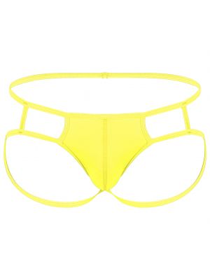 iEFiEL Men Bulge Pouch Underwear Jockstrap T-back G-string Elastic Low Waist Strappy Thongs