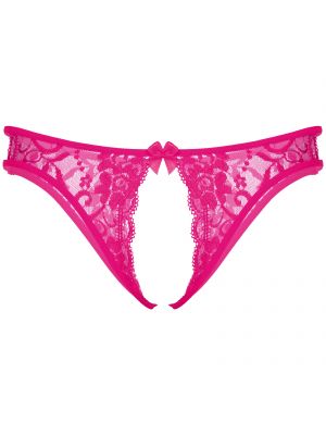 iEFiEL Hot Pink Men Sissy Floral Lace T-back Briefs Crotchless Hollow Out Thong Low Waist Underpants Nightwear
