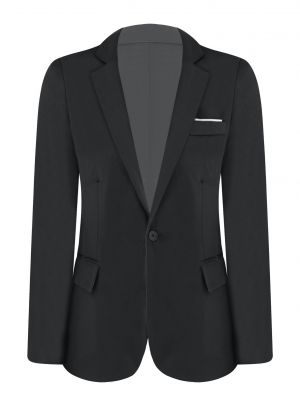 iEFiEL Mens Solid Color Gentleman Blazer Notch Lapel One-Button Flap Pockets Slim Fit Suit Outerwear