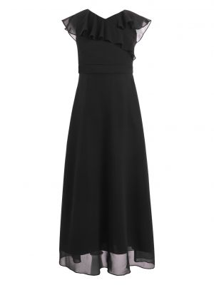 iEFiEL Big Girls Chiffon Ruffle Party Dress V Neck High Waist Dress for Birthday Wedding Bridesmaid Party