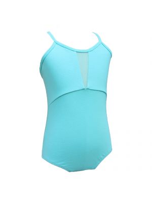 iEFiEL Girls Sleeveless Spaghetti Shoulder Straps Dance Leotard Deep V Hollow Patchwork Performance Bodysuit