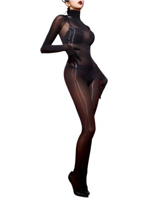 Women Sexy See Through Bodystockings Back Zipper Full-body Unitard Nightwear