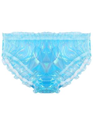 Men Glossy Organza Pseudo-girl Transgender Ruffle Panties