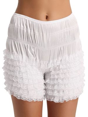 iEFiEL Women's Tiered Ruffle Panties Dance Bloomers Sissy Booty Shorts Pettipants