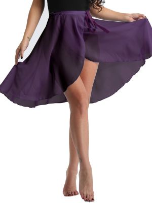 iEFiEL Women's Sheer Chiffon Ballet Dance Wrap Over Scarf Tutu Skirt Waist Tie Dancewear Costumes