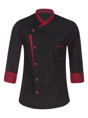 iEFiEL Unisex Long Sleeve Chef Coat Jacket Restaurant Kitchen Chef Uniform Cooking Apparel