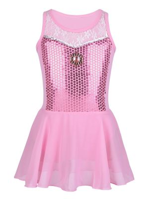 iEFiEL Kids Girls Sequins Sleeveless Ballet Dance Dress Tutu Skirt Leotard Fancy Princess Costume Ballerina Dancewear