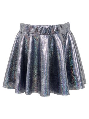 iEFiEL Kids Girls Metallic Flared Pleated Skirt Dance Jazz Hip Hop Athletic Skater Skirts Streetwear Dancewear