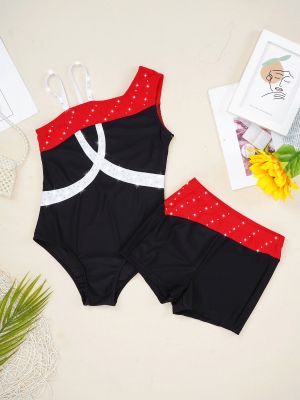 iEFiEL Kids Girls 2Pcs Dance Outfits Sleeveless Ballet Gymnastic Leotard with Shorts Set Activewear Dancewear