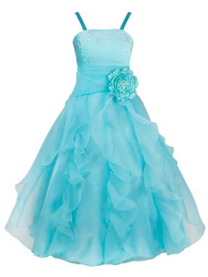 iEFiEL Princess Tulle Dress Flower Girl Bridesmaid Fancy Dress Wedding Party Pageant Dance Ball Gown