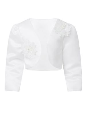 iEFiEL Flower Girls Bolero Princess Long Sleeve Cropped Coat Capelet Cape Wrap Shrug Accessories Cover Up Jacket 