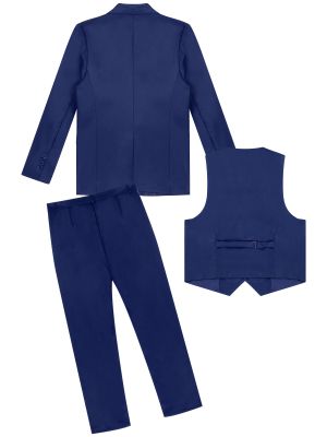 Men's 3pcs One Button Jacket Vest Pants Blazer Tuxedo Set for Wedding Business