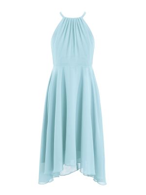 iEFiEL Elegant Kids Girls Junior Bridesmaid Dresses Girl Sleeveless Backless Crossed Straps Dress Wedding Prom Party Gowns