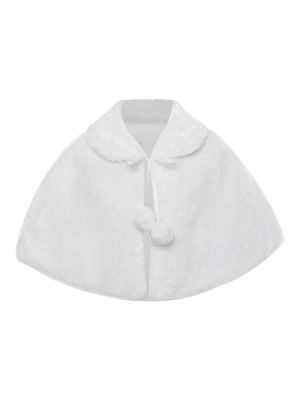 iEFiEL Flower Girl Dress Coat Princess Faux Fur Bolero Shrug Accessories Princess Cape Outerwear Wedding Dress Up Jacket 