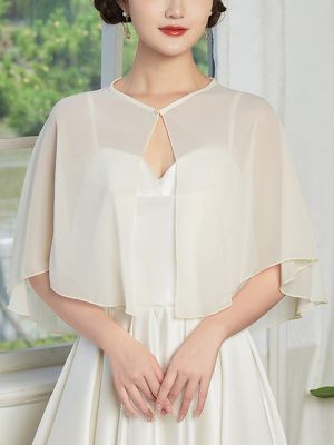 iEFiEL Solid Color Chiffon Shawls Wraps Capes Open Front Bolero Cover Up