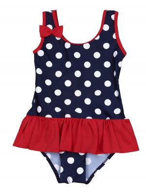 IEFIEL Baby Girls Swimsuit One Piece Swimsuits Sleeveless Polka Dots Ruffles Bathing Suit Kids Beach Swimwear UPF 50+