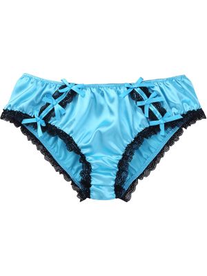 Men Silky Satin Sissy Lace Bowknot Crossdressing Panties